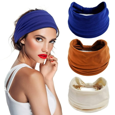 Women Yoga Sport Wide Headband Elastic Boho Hair Band Head Wrap Turban Bandana 